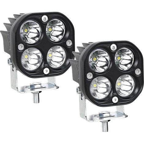 (2er-Pack) 3" 40W weiße LED-Arbeitsleuchte für Traktoren, 12V/24V IP67 wasserdichte LED-Nebelscheinwerfer für Geländewagen, LKW, SUV, Boote Square-Crezuo