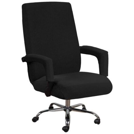 Elastischer Computerstuhlbezug (Schwarz, L),Universalbezug für Computerstuhl, Dekoration, Schutz für Freizeitstuhl (1/5)