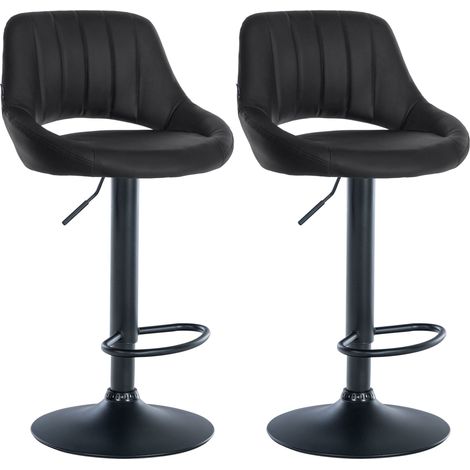 2er Set Barhocker Milet Kunstleder schwarz Metall matt schwarz (1/5)