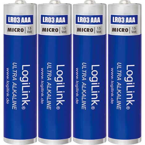 Pilas alcalinas AAA de 1,5 V Ultra Power, 4 unidades, fuente de alimentación de larga duración LogiLink (1/4)