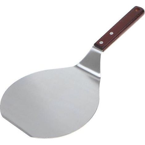 Spatule à crêpes en acier inoxydable, spatule à frire, spatule à viande grillée et à pizza avec manche en bois, ustensiles de cuisine pour barbecue (1/5)