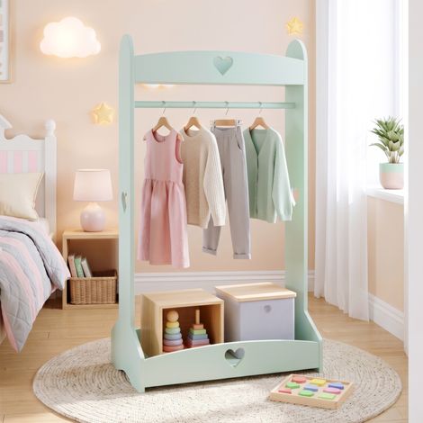 Appendiabiti da Terra Haandsvanssad per Cameretta 126x73x43 cm - Verde Menta [en.casa] (1/5)