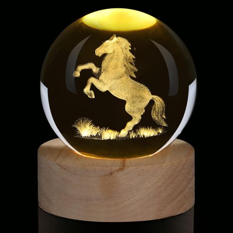 Boule en verre décorative cheval de 60 mm - Boule de cristal - Décoration - Presse-papier - Cadeau pour les amoureux des animaux (1/5)