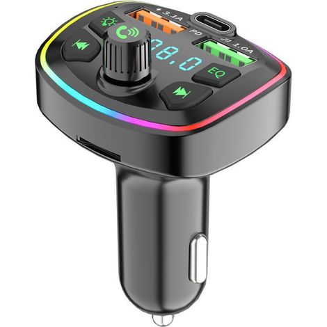 Transmetteur FM Bluetooth - Alimentation Allume-Cigare - Compatible Smartphone et Lecteur MP3 - Pour Autoradio Sans Bluetooth - 1 Pièce (1/5)