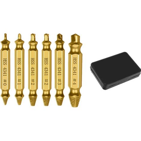 Extracteur de Rivets à Double Tête Plaqué Titane, Kit de 6 Pièces avec Boîte en Plastique 4341, Outils de Pince pour Retrait de Fixations (1/3)