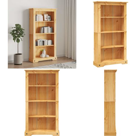 Bücherschrank 4 Fächer Mexiko-Stil Kiefernholz 81x29x150 cm - Bücherregal -  Bücherregale - Home & Living (1/5)
