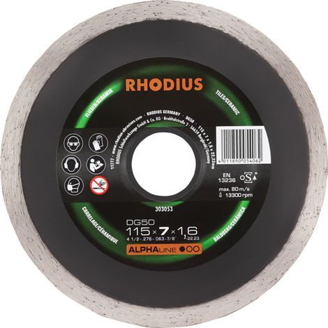 Disque de tronçonnage diamant Rhodius DG50