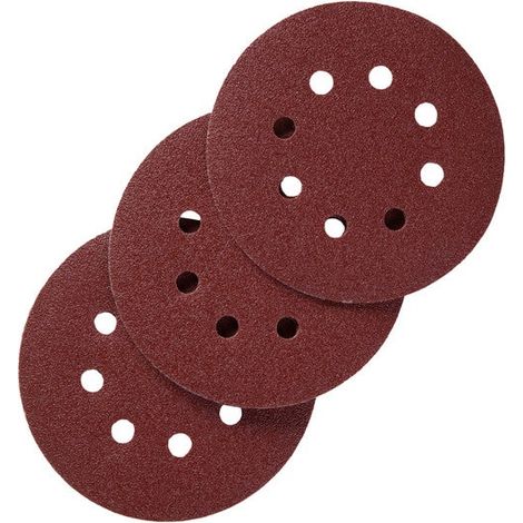 Lot de 10 disques abrasifs 125 mm – Grain 40 pour ponçage bois dur – Auto-agrippants – Compatibles avec ponceuses universelles
