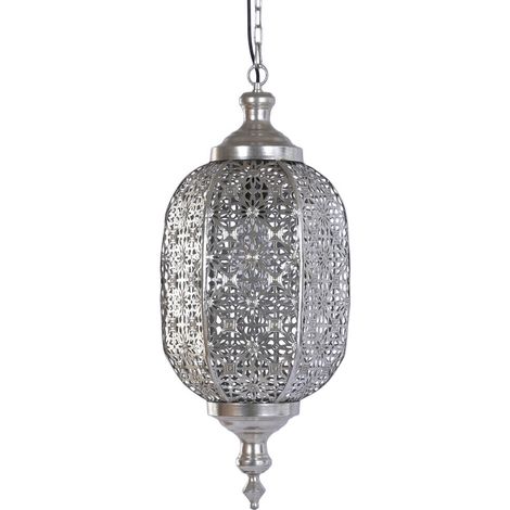 Lampara Techo Metal 28X28X140 Plateado (1/5)