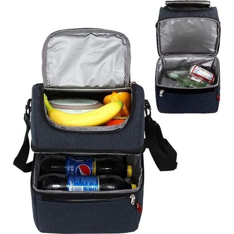 Sac à lunch double couche pour adultes/hommes/femmes, boîte à bento isotherme, cadeau