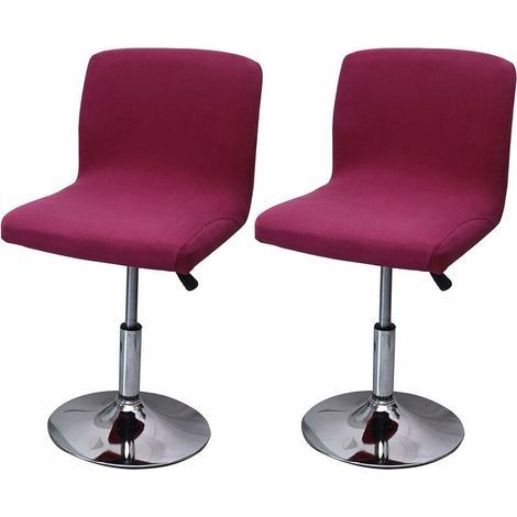 Housse De Tabouret De Bar - Polyester Élasthanne - Hauteur Dossier 28 À 35 Cm - Pour Chaise Haute De Cuisine Ou Bar - 2 Pièces (1/5)