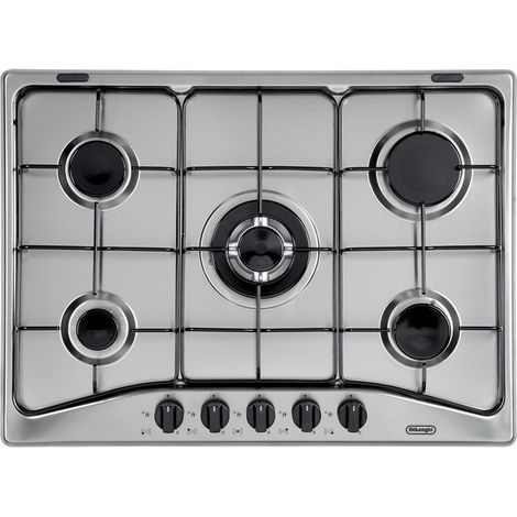 De Longhi YAF57ASV Piano Cottura Nero Argento Da Incasso Gas 5 Fornelli