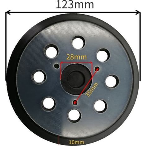 Ecleanfy - Plateau de ponçage de 125 mm, papier abrasif à 8 trous, patin de ponçage (1/4)