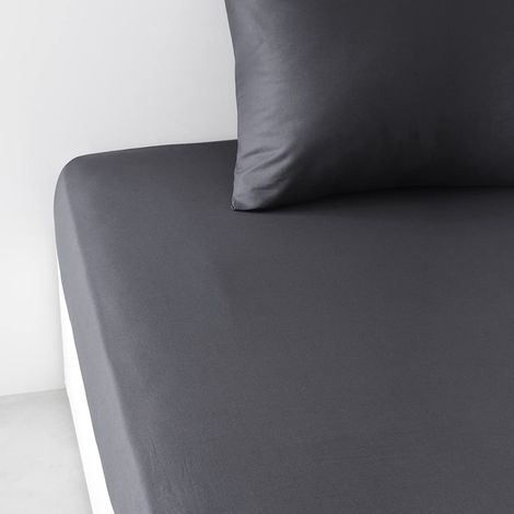 Today Essential Confezione Coprimaterasso Grigio Antracite 90 x 190 cm (1/3)