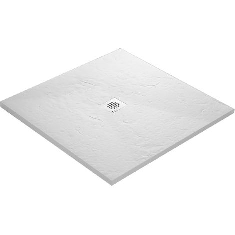 U-Tile – Receveur de douche à poser en résine finition ardoise – Antidérapant – Siphon 360° – Épaisseur 30 mm – 70 x 70 cm (1/5)