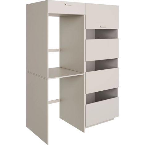 Selsey HOLV – Ensemble meubles de salle de bain 135 cm avec niches pour lave-linge et sèche-linge – Gris cachemire (1/5)