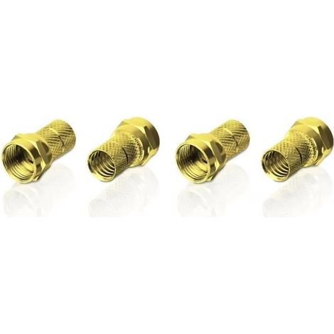 Fiche F - TELEFUNKEN - Dia 7mm - Raccordement haute qualité - Câble coaxial - Connecteur jaune