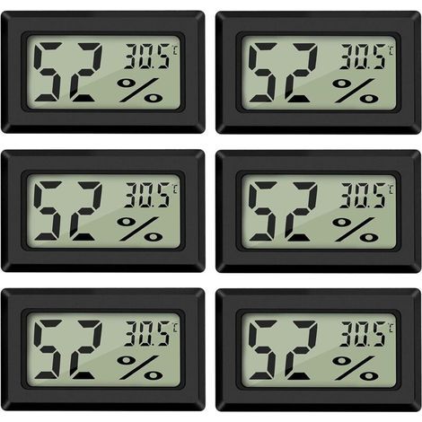 (6PCS )Mini Digital LCD Thermomètre Hygromètre Température Humidité -5070℃ 10%99% RH Thermomètre Portable Thermo Hygromètre Indicateur (1/5)