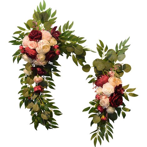 Ensemble de fleurs artificielles, grandes et petites fleurs de pivoine rose pour arc de mariage, signe de bienvenue (1/5)