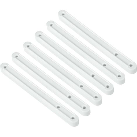6Pcs 180mm Drawer Slides - Plastic Drawer Runners, Side Mounted Grooved Guide Rails for Bedside Furniture Drawers Cabinets Dressers (White) (1/5)