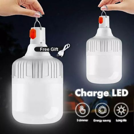 Tragbare LED-Hakenleuchte, 80 W, wiederaufladbar über USB, Hängelampe zum Angeln, Camping, Terrasse, Garten, Veranda (1 Pack) (1/4)