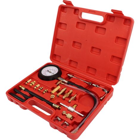 Ortviai Testeur de Pression d'Injection Carburant 0-140 PSI – Kit Diagnostic pour Pompe à Injection, Échelle Double (PSI/bar), 20 Pièces (1/5)
