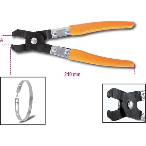 Beta – Pince à collier Oetiker 53 mm – Profil bas pour colliers Oetiker – Longueur 210 mm – Utilisation professionnelle