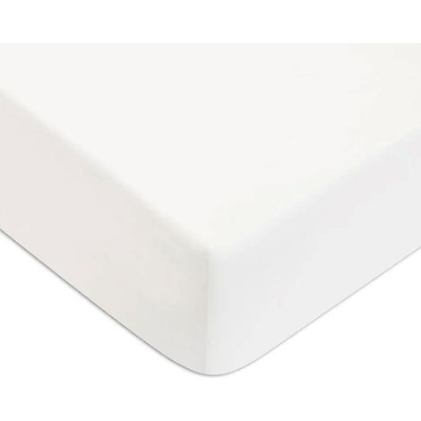 Drap housse uni 180 x 200 cm - Blanc (1/3)