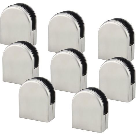 8 Stück (8–10 mm) Glasklemmen, Glashalter aus Edelstahl 304, flache Klemmen für Handlauf, Fenster, Balustrade, verstellbar, Treppenhaus