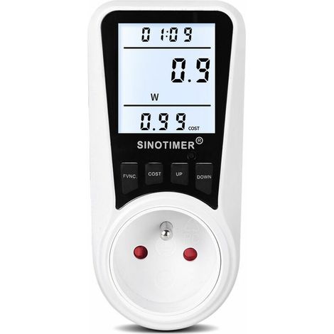 A backlit smart energy meter, power meter, power meter plug, power meter overload protection plug (1/5)