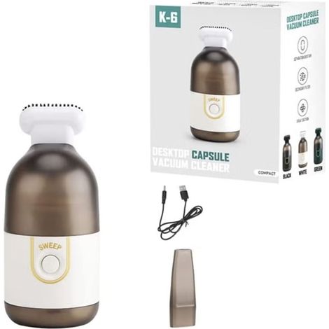 TrAdE Shop Traesio - Mini Aspirapolvere Da Scrivania Portatile Senza Fili Ricaricabile Per Pulizia Briciole K-6 - (1/5)