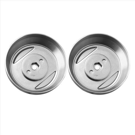 Set mit 2 Klingenschutzhauben aus Edelstahl für elektrische Rasenmäher und Akku-Trimmer (1/4)