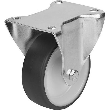KIPP Bockrolle ohne Feststellsystem Polyurethan Ø100 B35 Stahlgehäuse (1/2)