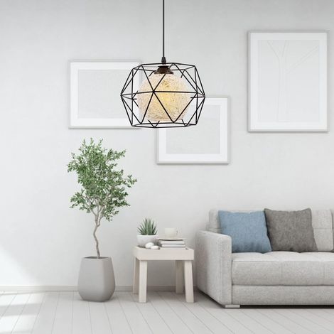 Suspension Industrielle E27 Suspension, Abat-Jour de Plafond, Moderne Minimaliste LED Cuisine Suspension Luminaire Plafonnier Salon Chambre Rustique Suspension (Sans Ampoule) (22cm) (1/4)