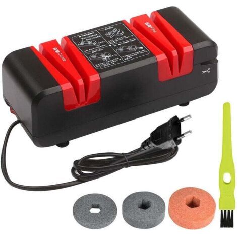 Electrique Affuteur Multifonctions Automatique Affuteurs Cut Avec Bevel Brut Et Des Beaux-Grooves 15 Degres, Avec Brosse Et 3 Meule Replaceable, Noir
