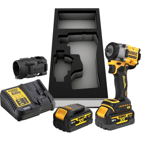 Avvitatore a impulsi a batteria DeWALT DCF923P2G, 3/8", 18V, 2x 5 Ah (G) e caricabatterie
