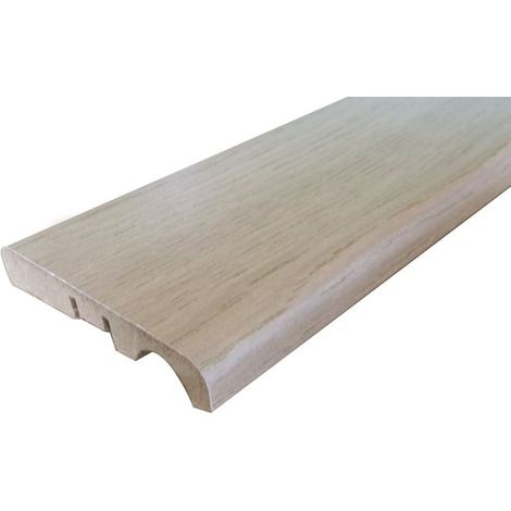 10 pezzi Battiscopa Mdf Rivestito in Rovere Sbiancato mm 10 x 70 x 2400
