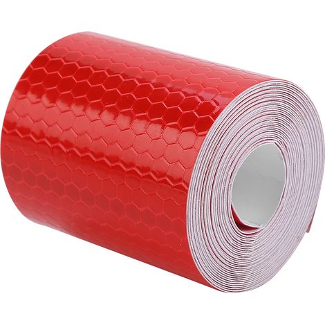 Rouleau de ruban adhésif réfléchissant de sécurité rouge de 5 cm x 3 m pour remorques, voitures et motos (1/5)