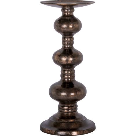 Porte bougie design cuivre finition brillante pour décoration chic - cuivre patiné effet bronze (1/3)