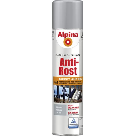 Alpina Sprühmetallschutz-Lack Anti Rost 400 ml grau glänzend Sprühlack Lack (1/2)