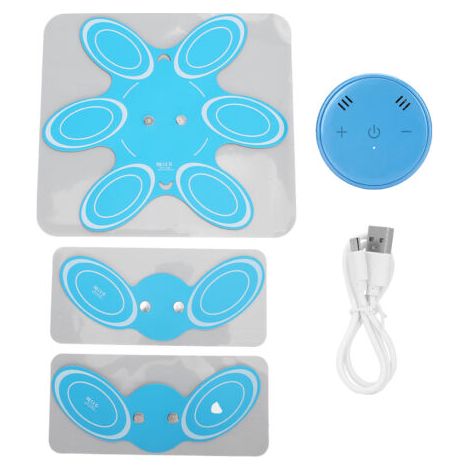 Mini masseur électrique pour la nuque, transmission vocale, soulagement de la fatigue, pulsations, massage cervical, adhésif bleu - AquaForge (1/5)