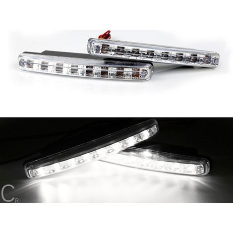 2 Stück LED-Tagfahrleuchten für Autos, universelle Dekorationsleuchten, 8 LED-Kühlergrillleuchten, kleine 8-flammige Tagfahrleuchten (1/5)