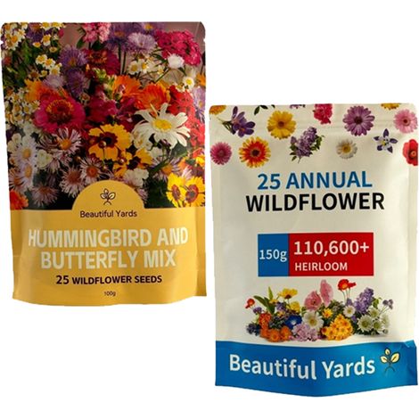 Gemischte Blumensamen 2er-Pack (100 g + 150 g) – Für Garten, Rasen und Bunte Blumenbeete (1/5)