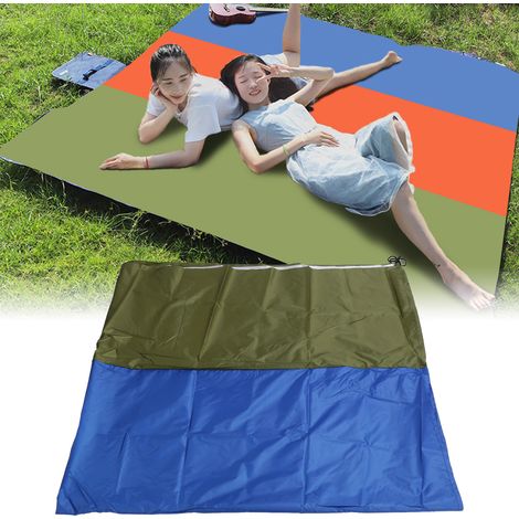 Toile pare-soleil isolante et thermique multi-usages, couverture de plage/camping imperméable et résistante au sable, pare-soleil de terrasse anti-UV, bicolore (1/5)