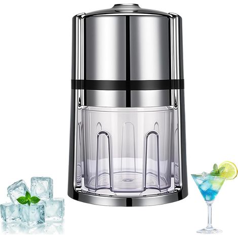 Broyeur à glace portable, machine à glace pilée avec lame en acier inoxydable pour cocktails, margaritas slushies, plastique et acier inoxydable (1/5)