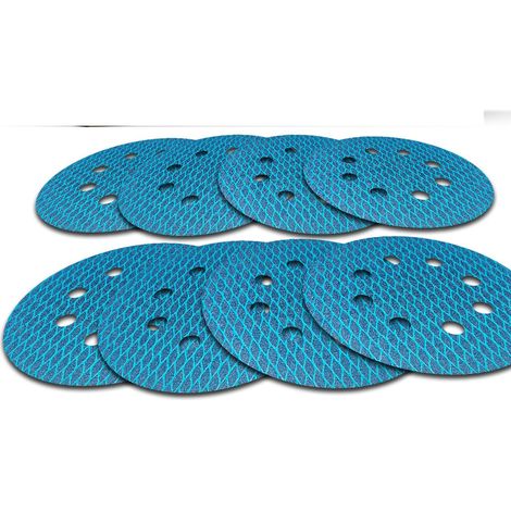 Lot de 80 disques abrasifs autocollants de 125 mm - 8 trous - grain 60 - motif diamant - anti-encrassement, compatibles avec les ponceuses à chenilles (1/5)