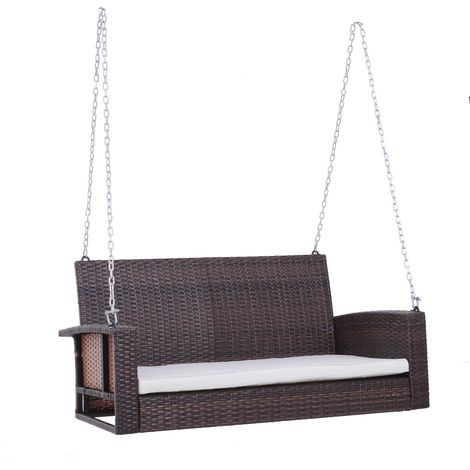 Vendredi noir Balancelle suspendue 2 places en rotin avec coussin, version pratique (1/5)