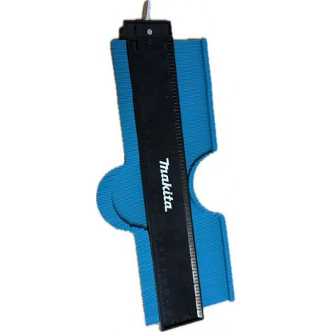 Makita – Jauge de profil en plastique, 25,5 x 9,5 x 2 cm, échelle en cm et en pouces (1/3)