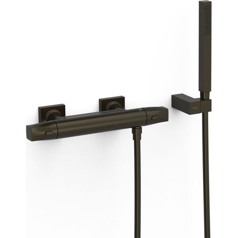 Robinet thermostatique mural Over‑wall pour douche Noir bronze - TRES 19016459KMB