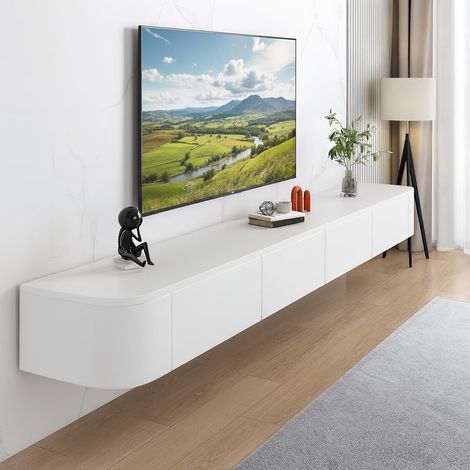 Meuble TV Suspendu,120-300cm Table pour TV Moderne,Meuble pour Téléviseur,Convient pour Le Salon et la Chambre à Coucher (120CM) (1/5)